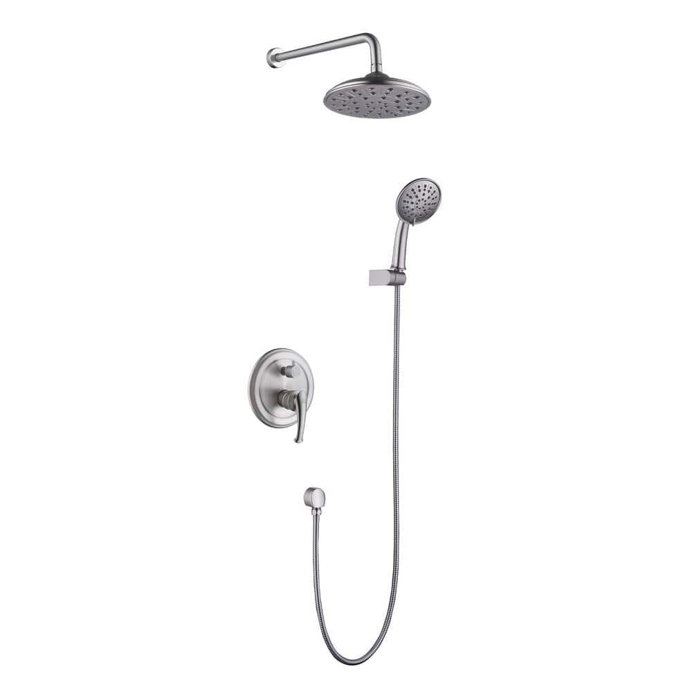 Brushed Nickel Multi-Head Wall Mounted Shower System