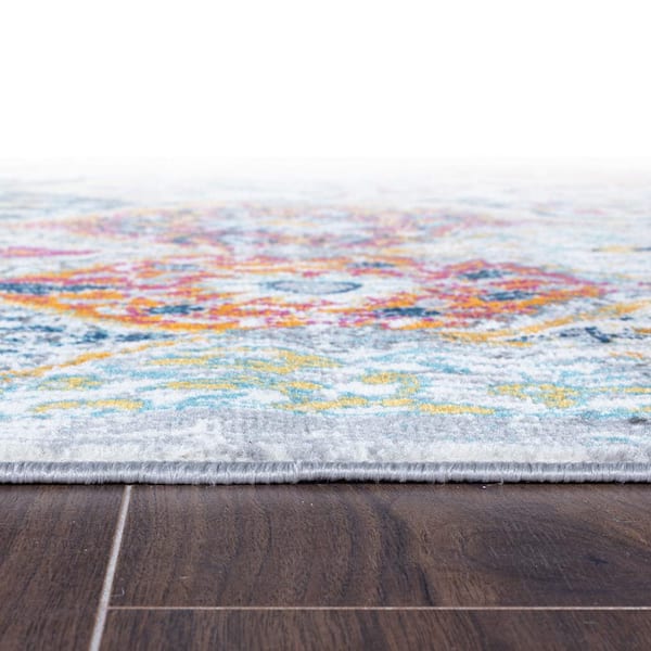 Trellis Bordered Moroccan 5 ft. X 7 ft. Multi Area Rug