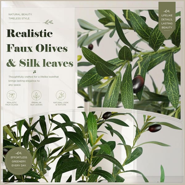 Vitalismo 7 ft. Artificial Olive Tree with Realistic Leaves Faux
