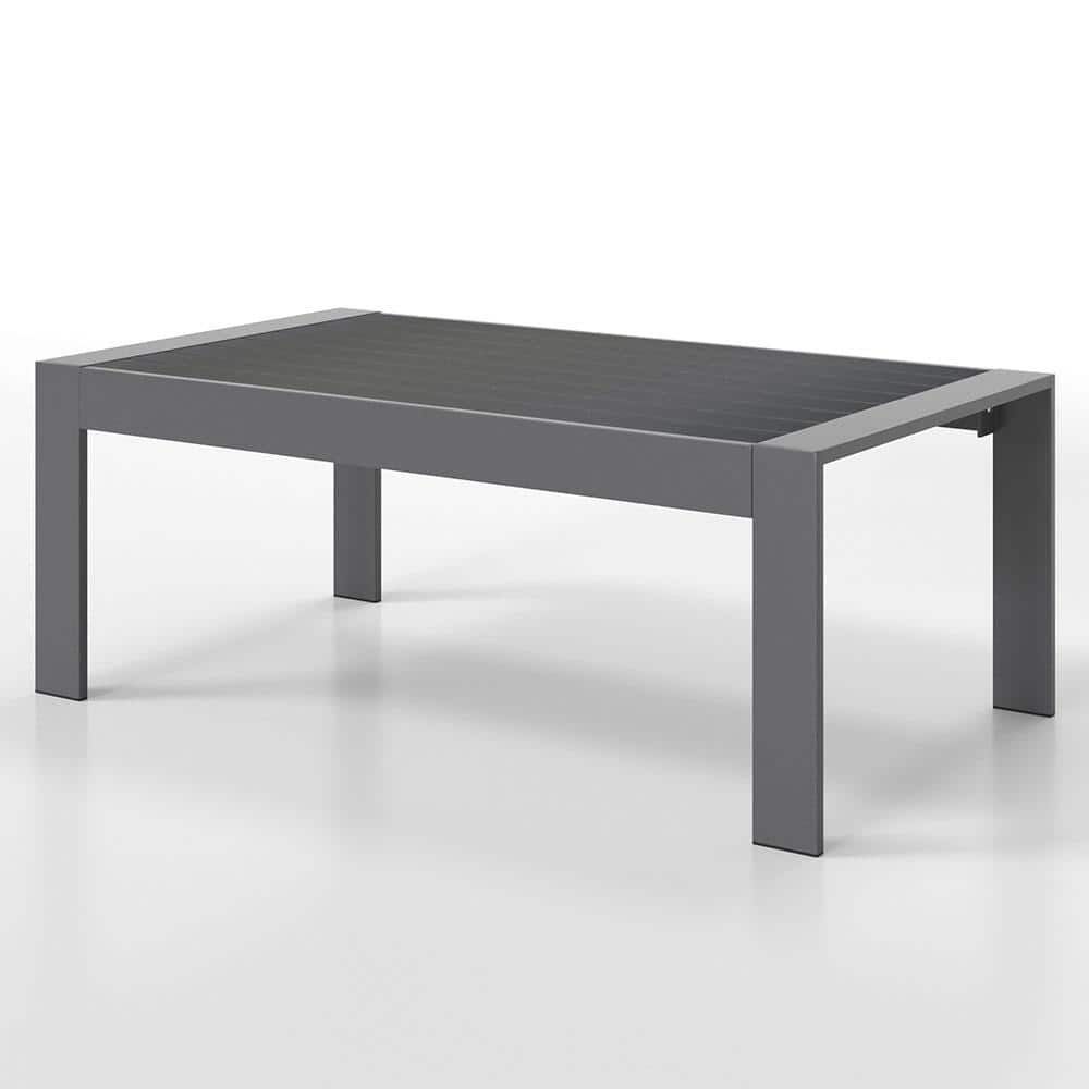 Gray Aluminum Outdoor All-Weather Modern Coffee Table with Water and Rust Resistant for Patio, Balcony, Garden price history on PriceWatchPro