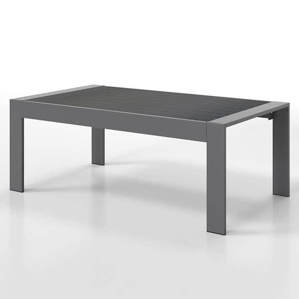UPHA 28 in. Dark Gray Hexagon Concrete Outdoor Coffee Table, Patio