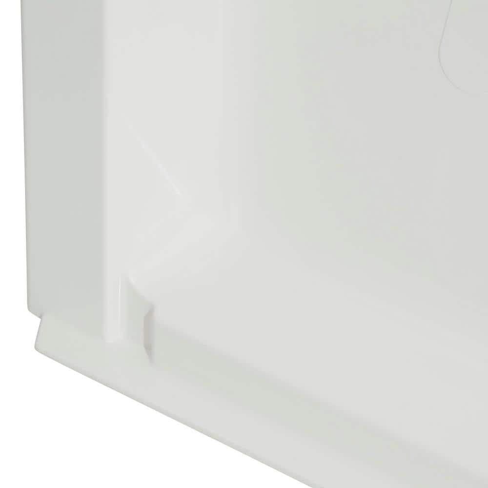 White Fiberglass Rectangular Shower Base with Left Drain, 30 x 60 Inch