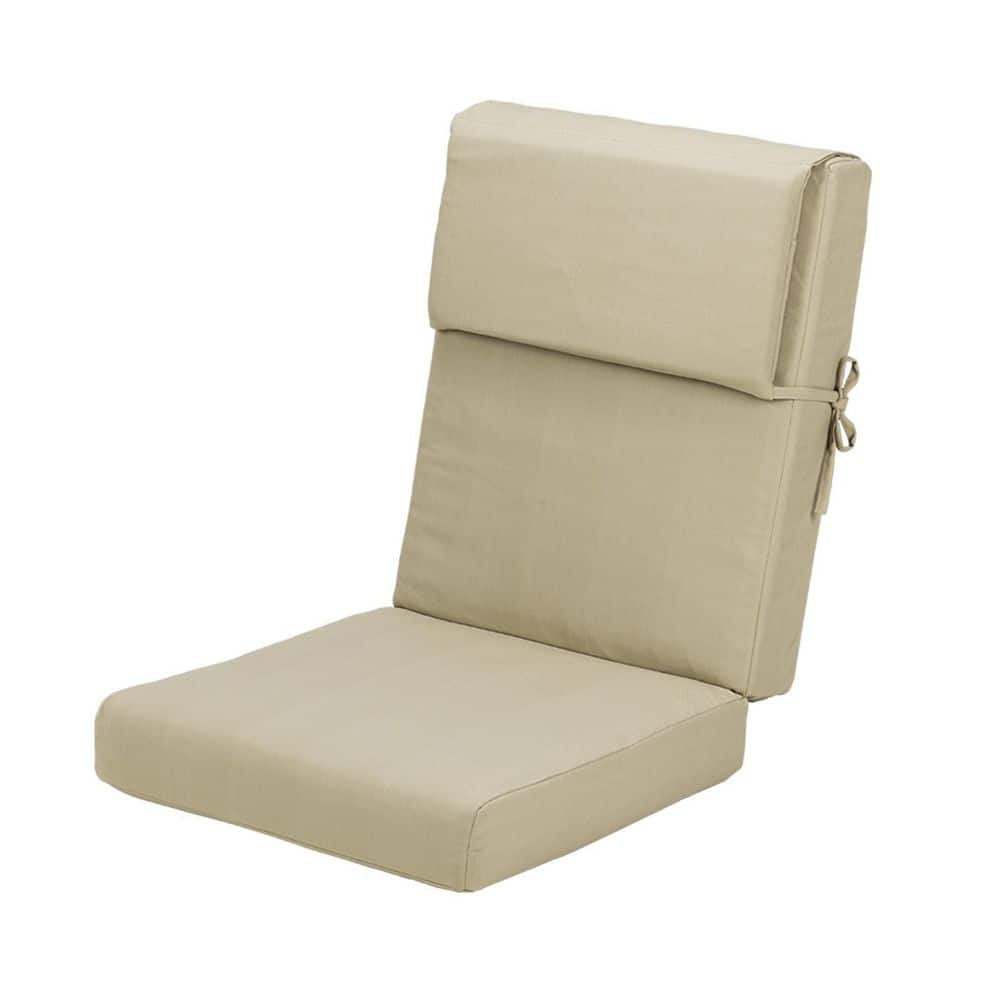 21.6 in. x 24.2 in. Outdoor High Back Chair Cushion with Adjustable Buckles and Ties in Brown (1-Pack) price history on PriceWatchPro