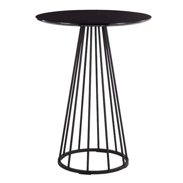 Lumisource Canary 27 in. Round Black Wood & Black Steel Counter Table (Seats 2)
