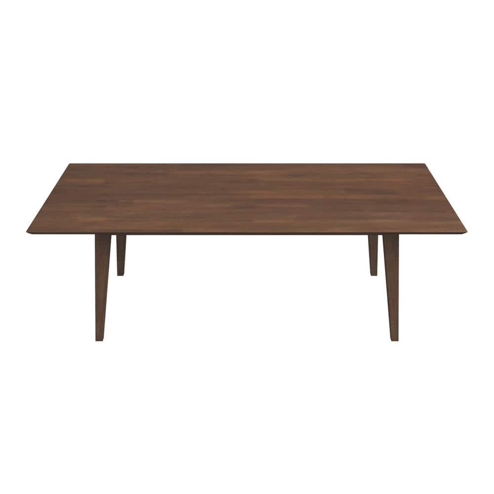Walnut Brown Mid-Century Modern Rectangular Dining Table