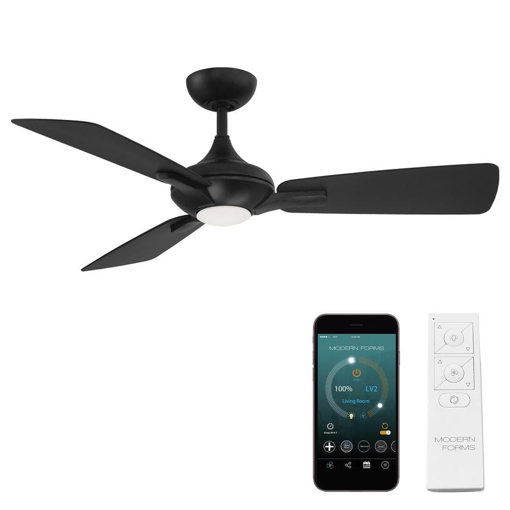 Mykonos 3-52 in. Smart Indoor/Outdoor Matte Black 3-Blade Standard Ceiling Fan Soft White Integrated LED Plus Remote price history on PriceWatchPro