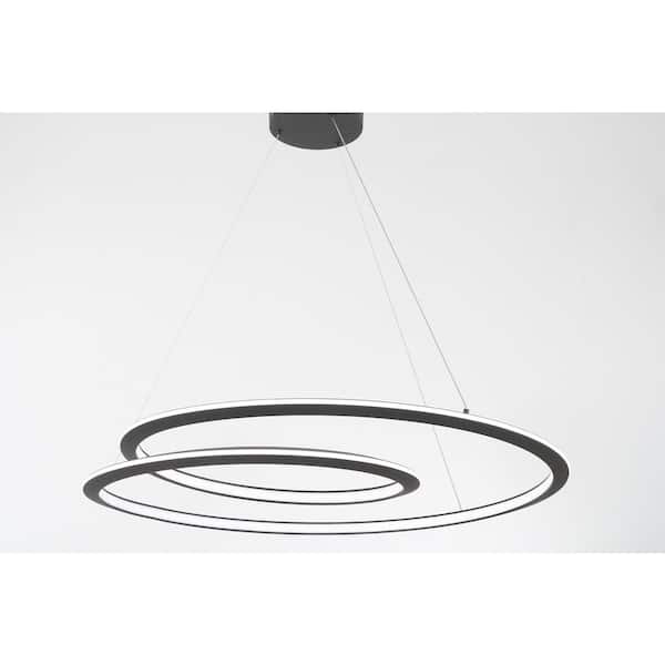 George Kovacs Infinite 100-Watt 1-Light Sand Black Spiral Integrated LED Pendant Light with White Silicone Shade