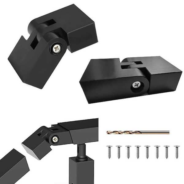 2 Pack 180° Adjustable POM Handrail Compatible with Deck Cable Railing Systems Black Plastic 2.25 in. x 3.94 in.