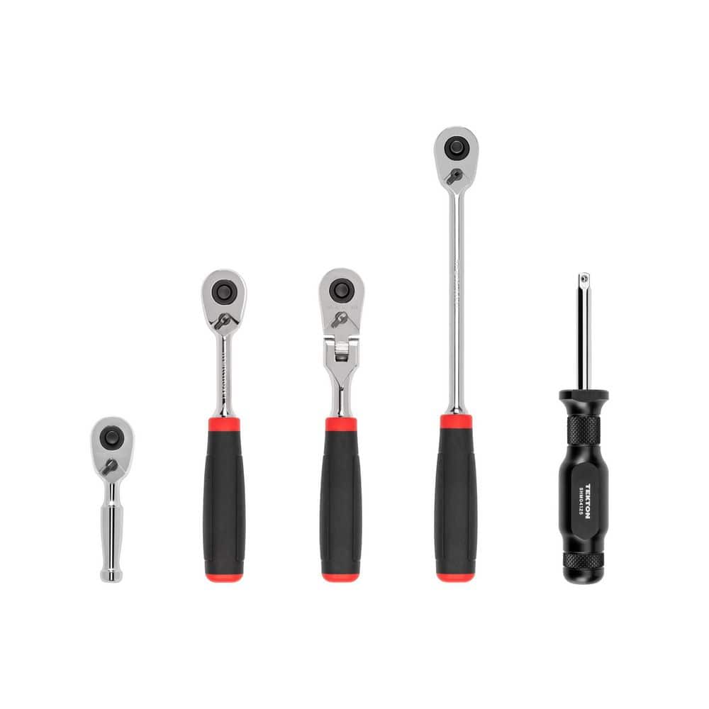 Simple Rachet Tool Set TEKTON 1/4 in. Drive Quick-Release Comfort Grip Ratchet and Spinner ...