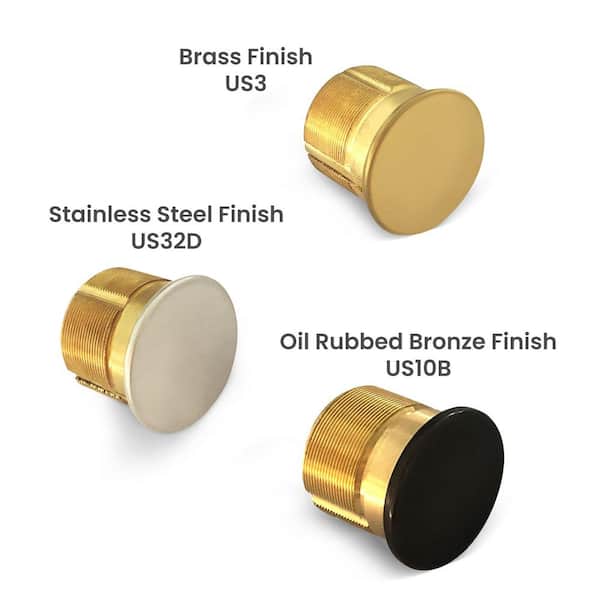 Premier Lock 1 in. Solid Brass Dummy Mortise Cylinder with
