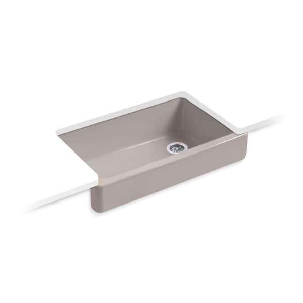 KOHLER Whitehaven 35.5 in. Undermount Cast Iron Single-Bowl Farmhouse Kitchen Sink