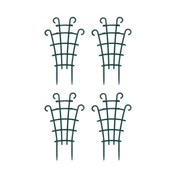 10.2 in Plant Trellis Stackable Support Dark Green 4 Pack