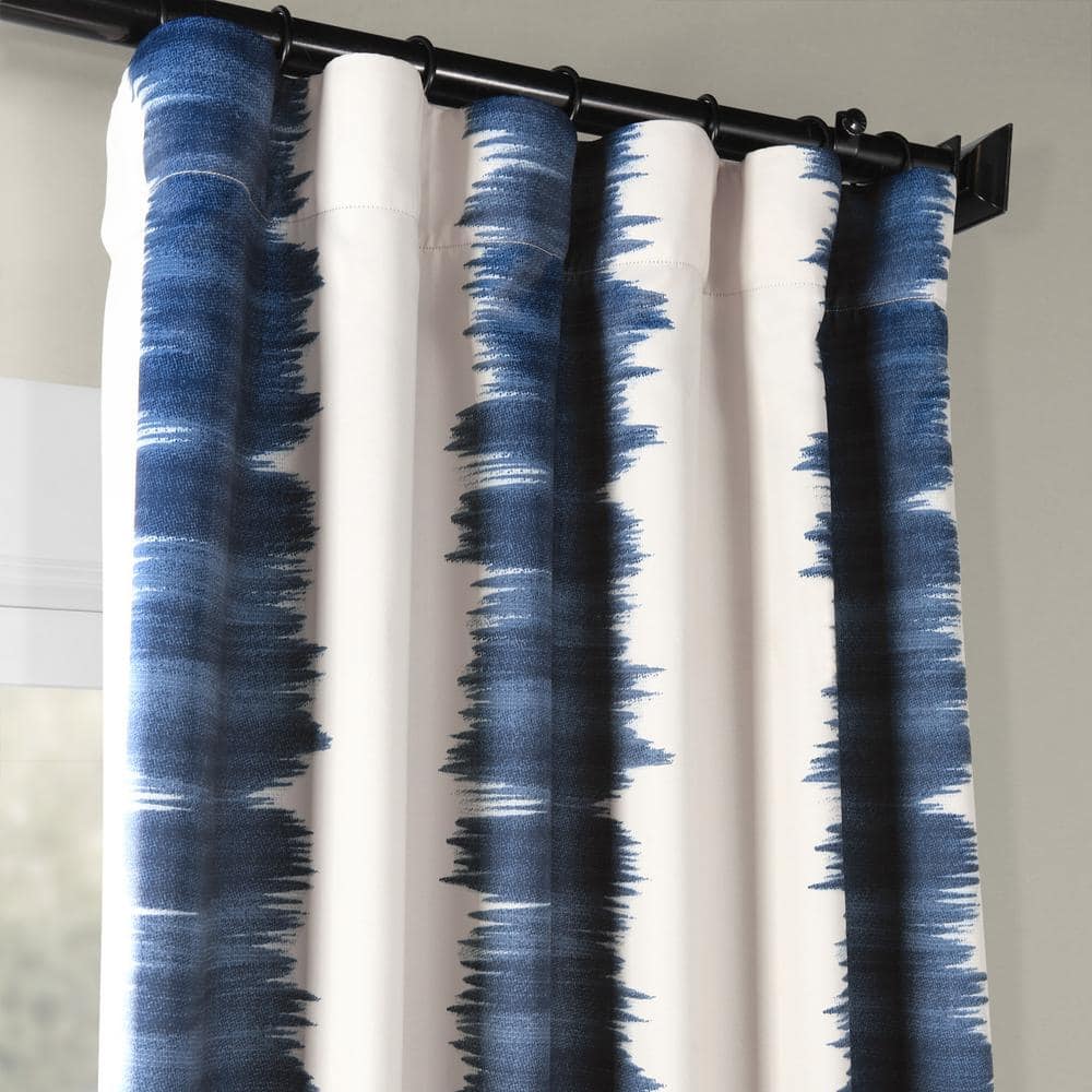 Flambe Blue Ikat Print Blackout Twin Curtains