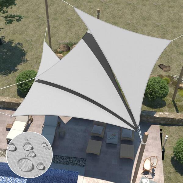 BANSA ROSE 23 ft. x 16 ft. Light Gray Triangle Heavy Weight BANSA ROSE 23 ft. x 16 ft. Light Gray Triangle Heavy Weight