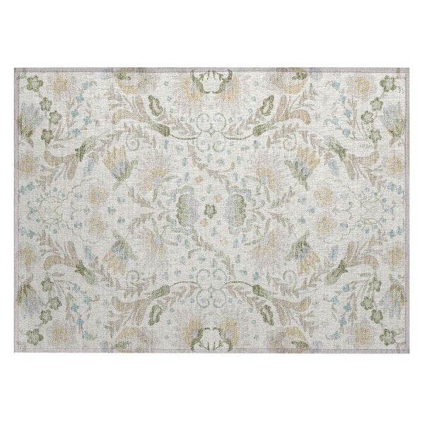 Chantille Machine Washable Indoor/Outdoor Abstract ACN3049 Ivory 3 ft. x 4 ft. Area Rug