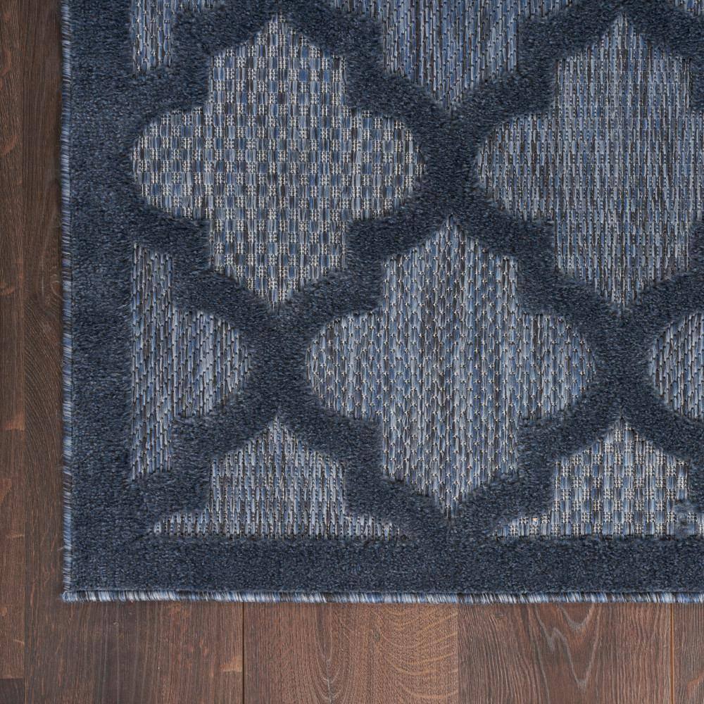 Navy Blue Trellis Synthetic Flat Woven 7' x 10' Area Rug