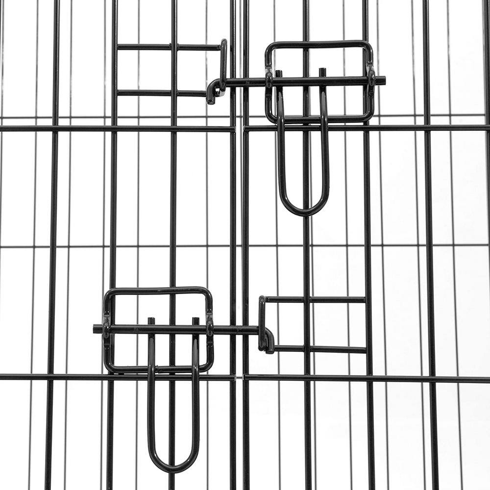 Medium Black Wire Dog Crate with Sliding Doors