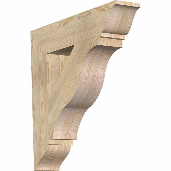 Ekena Millwork 6 in. x 30 in. x 30 in. Douglas Fir Funston Traditional Rough Sawn Bracket