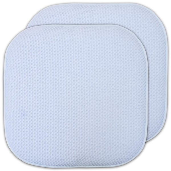Sweet Home Collection Honeycomb Memory Foam Square 16 in. x 16 in. Non-Slip Indoor/Outdoor Chair Seat Cushion, Light Blue (2-Pack)