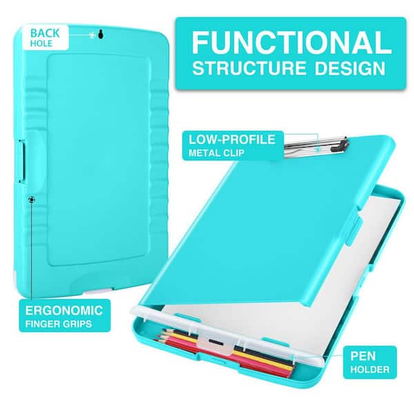 Afoxsos Clipboard with Storage Heavy Duty Plastic Clipboard Case