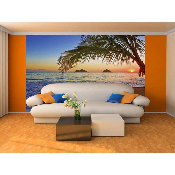 Ideal Decor 100 in. x 144 in. Pacific Sunrise Wall Mural