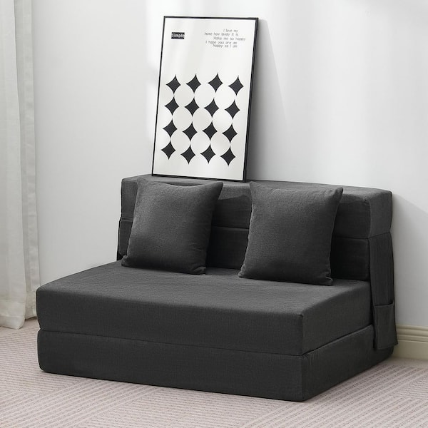 VEVOR Folding Sofa Bed, 3-in-1 Foldable Couch Bed, Fabric, Dining Chairs With Cushion, Gray, Plastic