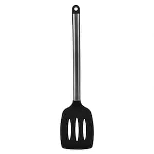 Stainless Steel Silicone Black Slotted Spatula
