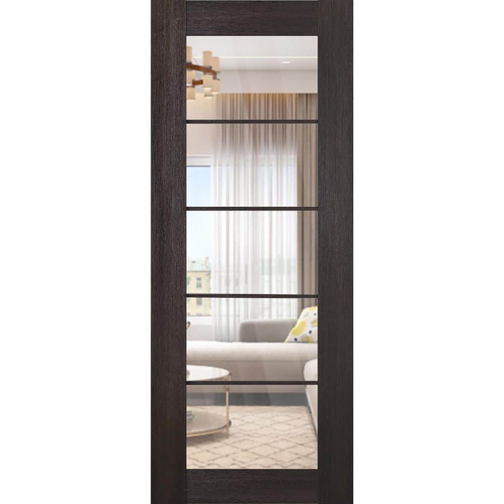 Vona 5-Lite 36 in. x 84 in. Veralinga Oak 5-Lite Clear Glass Composite Solid Core Wood Interior Door Slab price history on PriceWatchPro