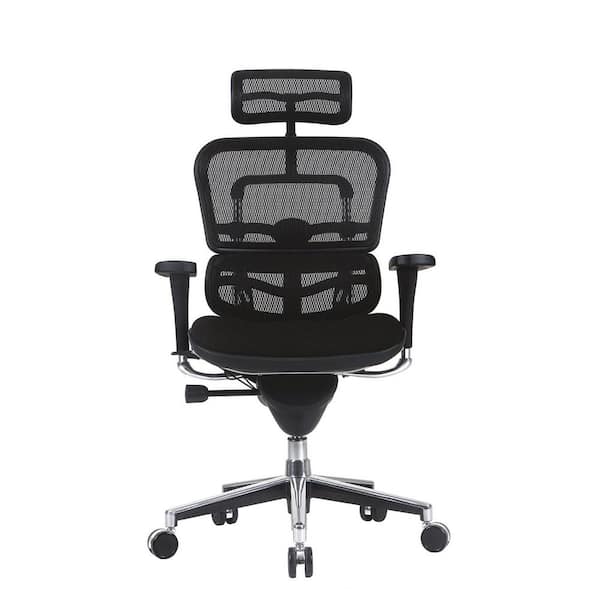 HomeRoots Zabrina Black Fabric Mesh Chair