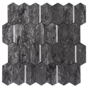 Stone Gray 12 in. x 12.5 in. PVC Peel and Stick Tile, Stick on Backsplash for Kitchen, Bathroom 9.5 sq. ft./Box