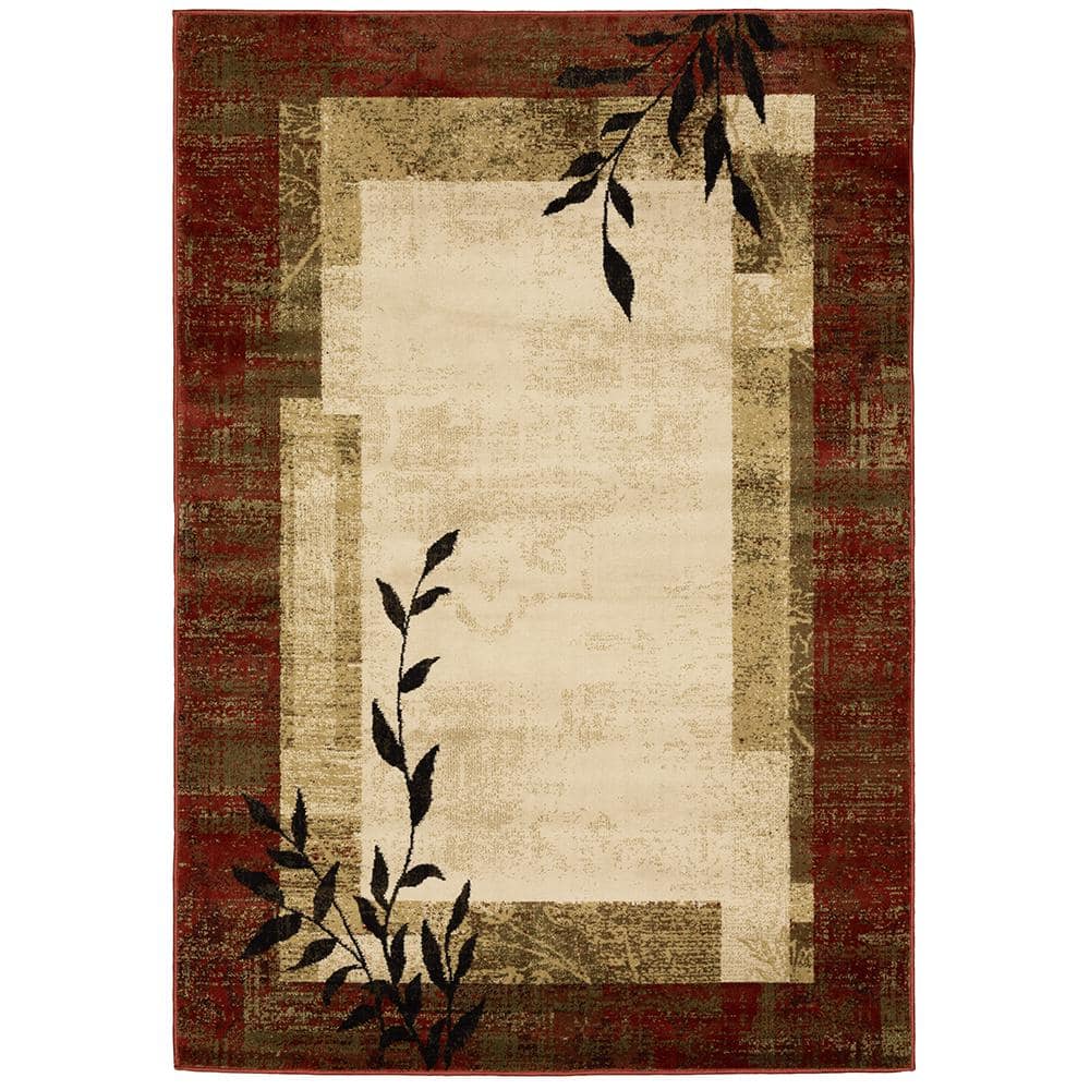 Home Decorators Collection Linwood Red ft. x 10 ft. Border Area Rug  564224 The Home Depot