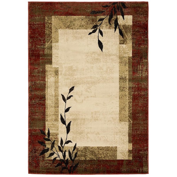 Home Decorators Collection Linwood Red 8 ft. x 10 ft. Border Area Rug