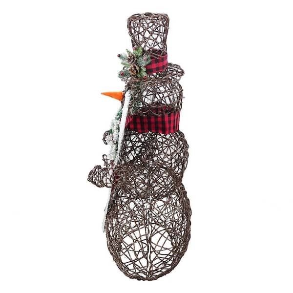 New ! high quality Holiday Time 60 inch Light-Up Rattan-Look Snowman, 150 Incandescent Lights