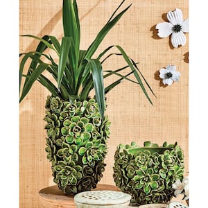 Succulents Green Ceramic Planters/Vases (Set of 2)