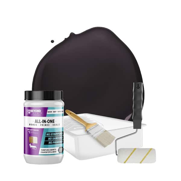 BEYOND PAINT 1 qt. Licorice Furniture Cabinets Countertops and More Multi-Surface All-in-One Interior/Exterior Refinishing Kit
