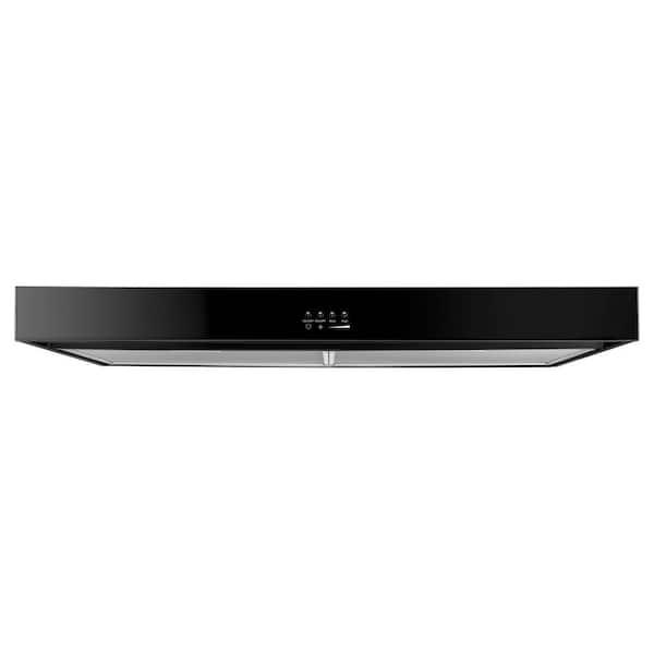 Whirlpool 30 in. Under Cabinet Range Hood in Black with Dishwasher Safe Full-Width Grease Filters