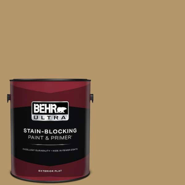 BEHR ULTRA 1 gal. #BNC-15 Tapestry Gold Flat Exterior Paint & Primer