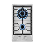 12 in. Gas Cooktop in Stainless Steel with 2 Burners including 11500 BTUs Power Burners