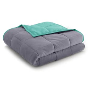 Anti-Anxiety Aqua Polyester 48 in. x 72 in. 20 lbs. Weighted Blanket