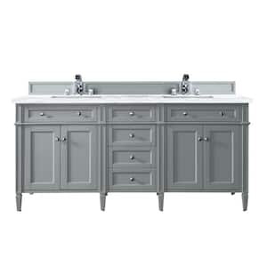 Brittany 72 in. W x 23.5 in. D x 34 in. H Double Bath Vanity in Urban Gray with Solid Surface Arctic Fall Top
