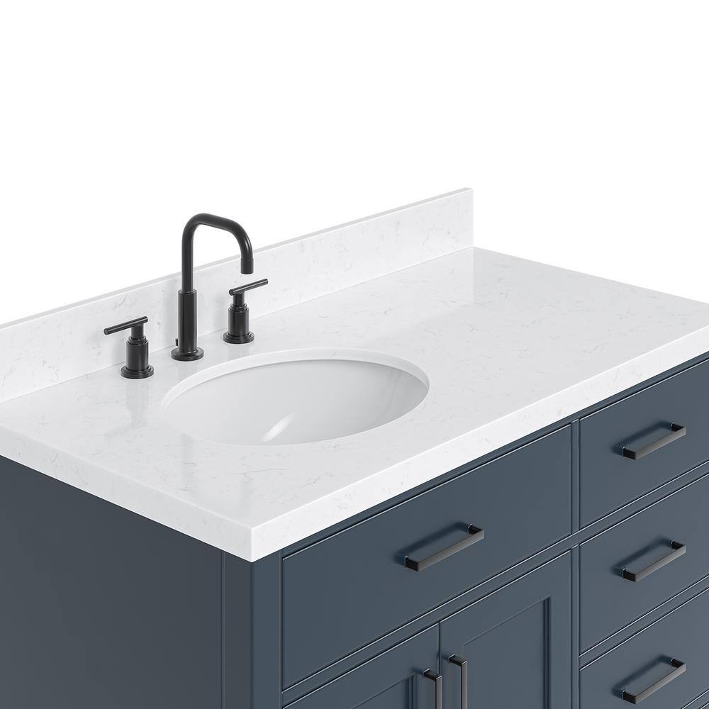 Midnight Blue 42" Freestanding Single Basin Vanity Set with Hardwood Plywood