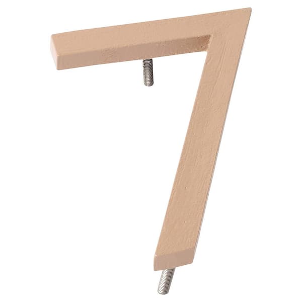 Montague Metal Products 4 in. Taupe Aluminum Floating or Flat Modern House Number 7