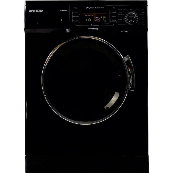 Deco All-in-one 1200 RPM Compact Washer and Electric Ventless/Vented Dryer with Sensor Dry Feature in Black