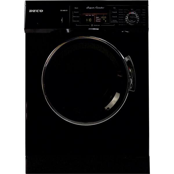 Deco All-in-one 1200 RPM Compact Washer and Electric Ventless/Vented Dryer with Sensor Dry Feature in Black