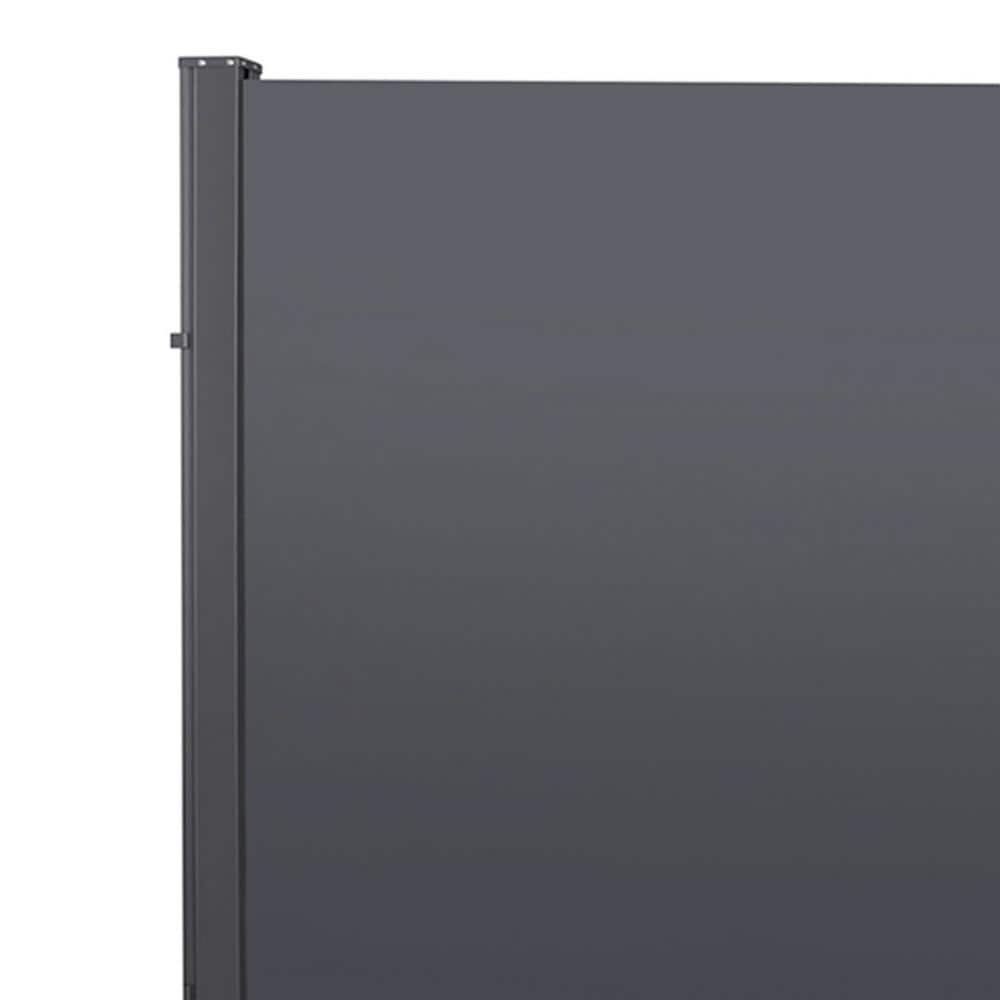Gray 63" x 118" Retractable Side Awning with Aluminum Frame