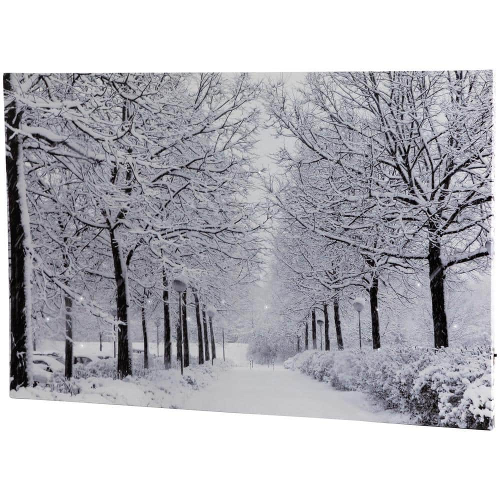 Wet Asphalt canvas, Winter shops Road Wall Decor, Night Street Wall Art, Ice Road Canvas, Home Office Decor, Winter Road Canvas, Large Canvas