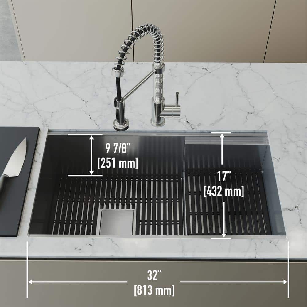 Hampton 34" Stainless Steel Single Bowl Undermount Kitchen Sink