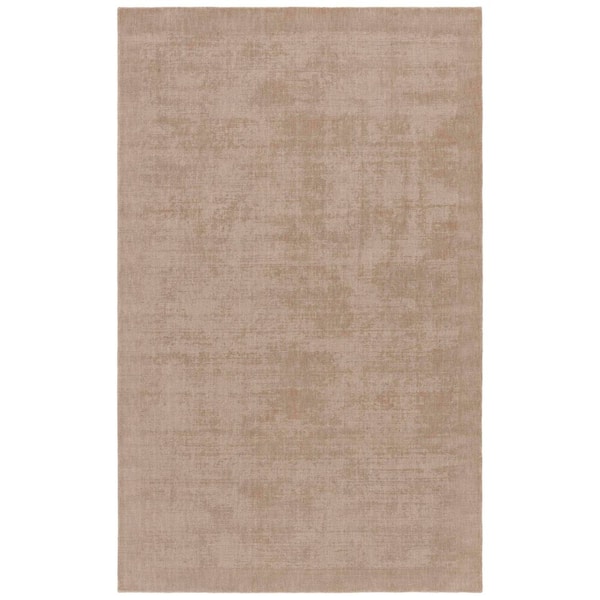 Mirage 6 ft. x 9 ft. Beige Solid Color Border Area Rug