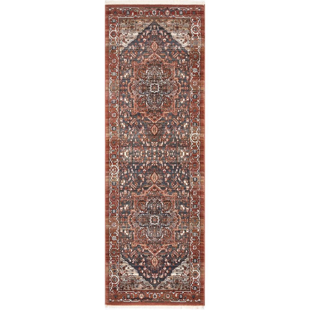 Oliveira Floral Medallion Fringe Red 2 ft. 8 in. x 8 ft. Indoor Runner Rug price history on PriceWatchPro