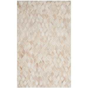Studio Leather Ivory 5 ft. x 8 ft. Abstract Geometric Area Rug
